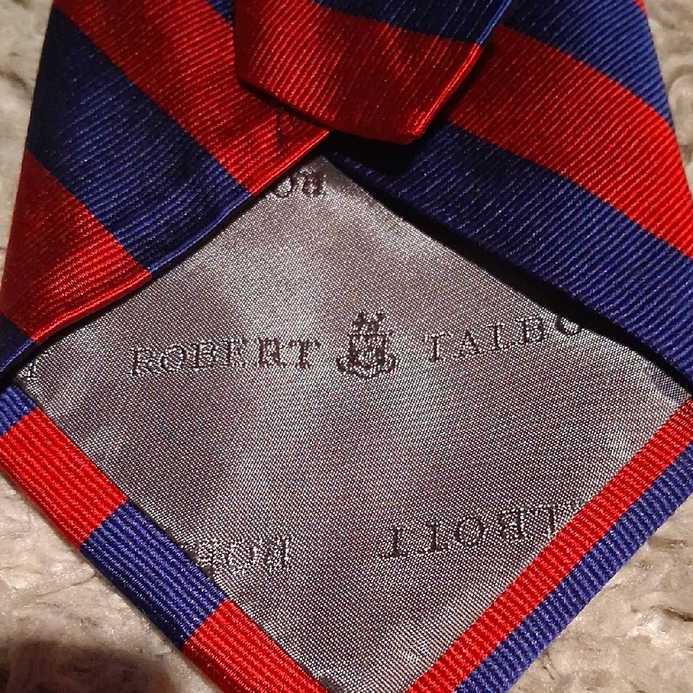 Robert Talbott Red And Blue Diagonal Striped Tie - image 3